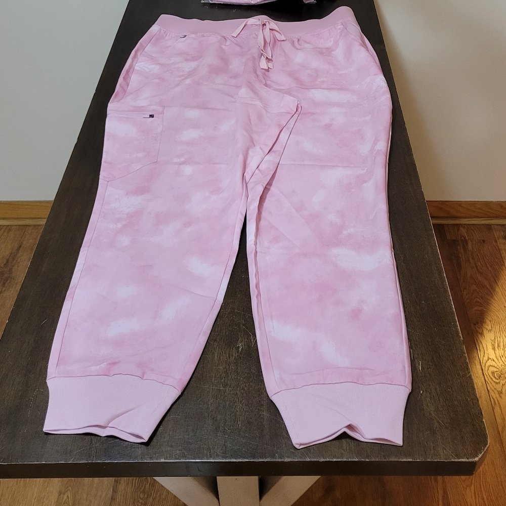 Figs High Waisted Zamora Marbled Rose XXLP